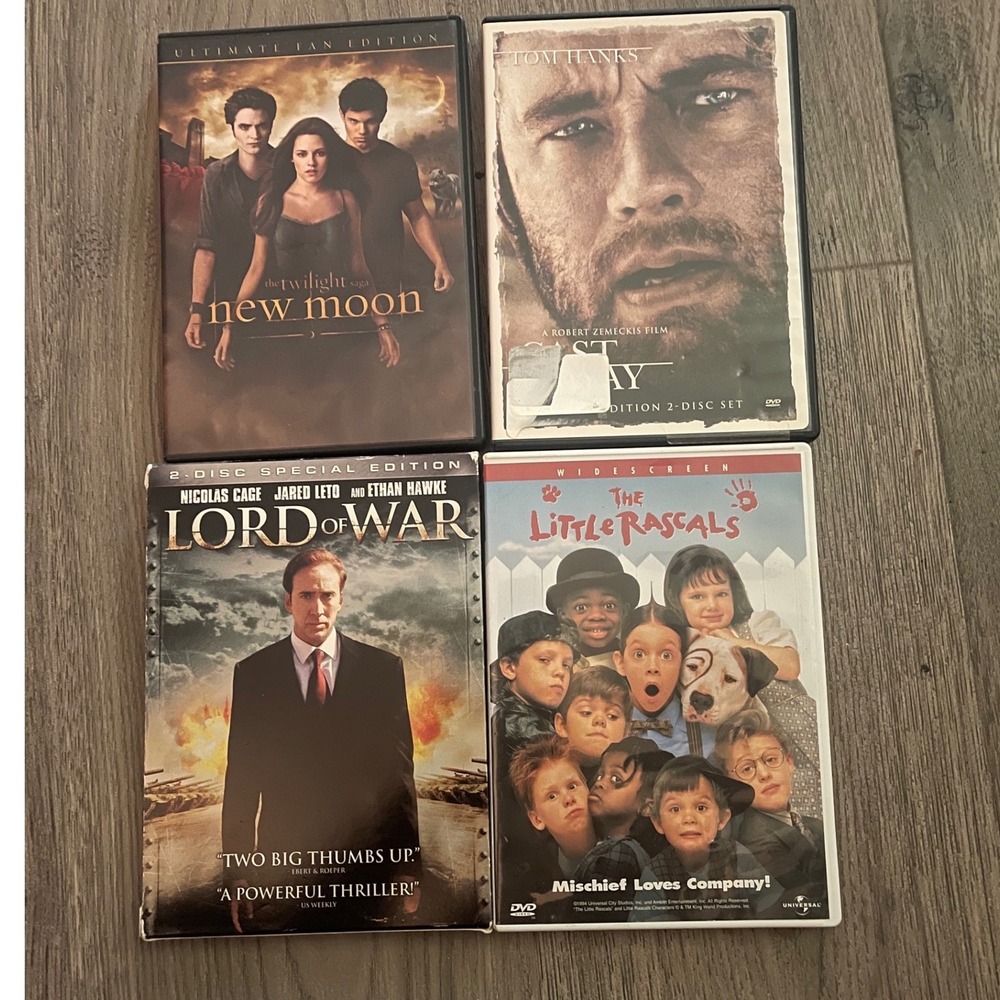 DVD Movie Lot Twilight New Moon/Cast Away/Lord of War/The Little Rascals Bundle